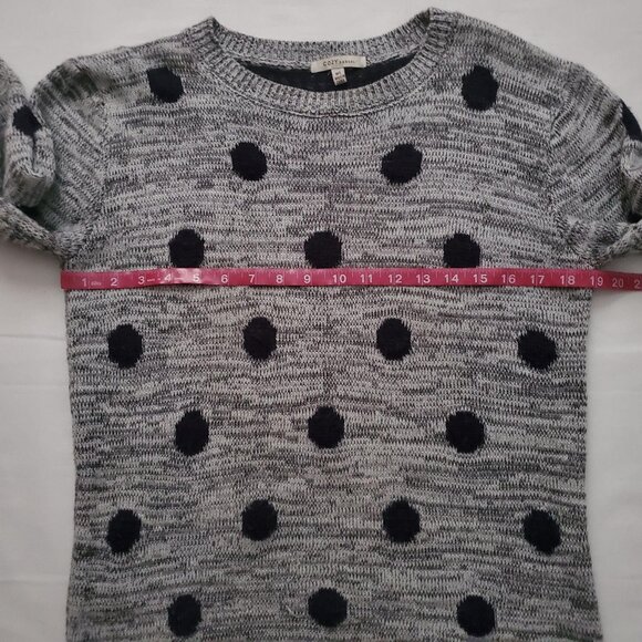 COZY Casual Women's Polka Dot 3/4 Sleeve Knit Gray Pullover Sweater Size M/L - Picture 9 of 10
